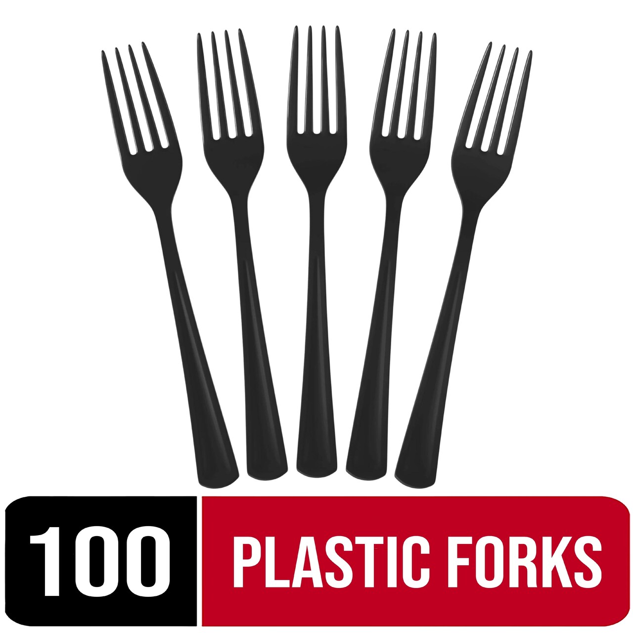 Party Solids 100 Pcs Disposable Utensils – Heavy Duty Plastic Cutlery Set – Premium Plastic Forks, Spoons or Knives for Parties, Events, Catering & Tableware Supplies by Exquisite